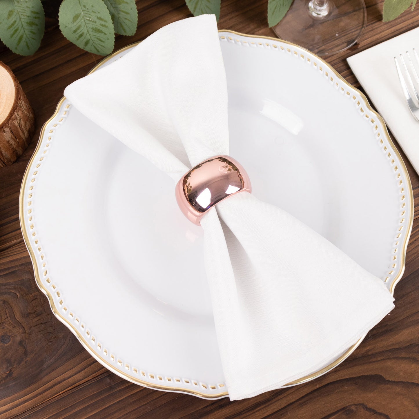 4 Pack Blush | Rose Gold Acrylic Napkin Rings