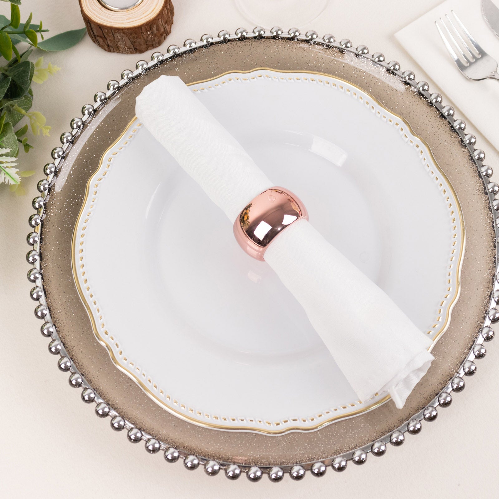 4 Pack Blush | Rose Gold Acrylic Napkin Rings