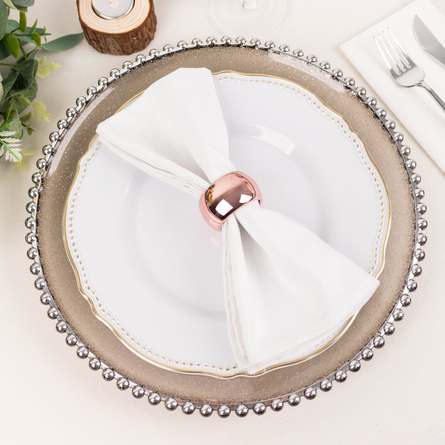 4 Pack Blush | Rose Gold Acrylic Napkin Rings