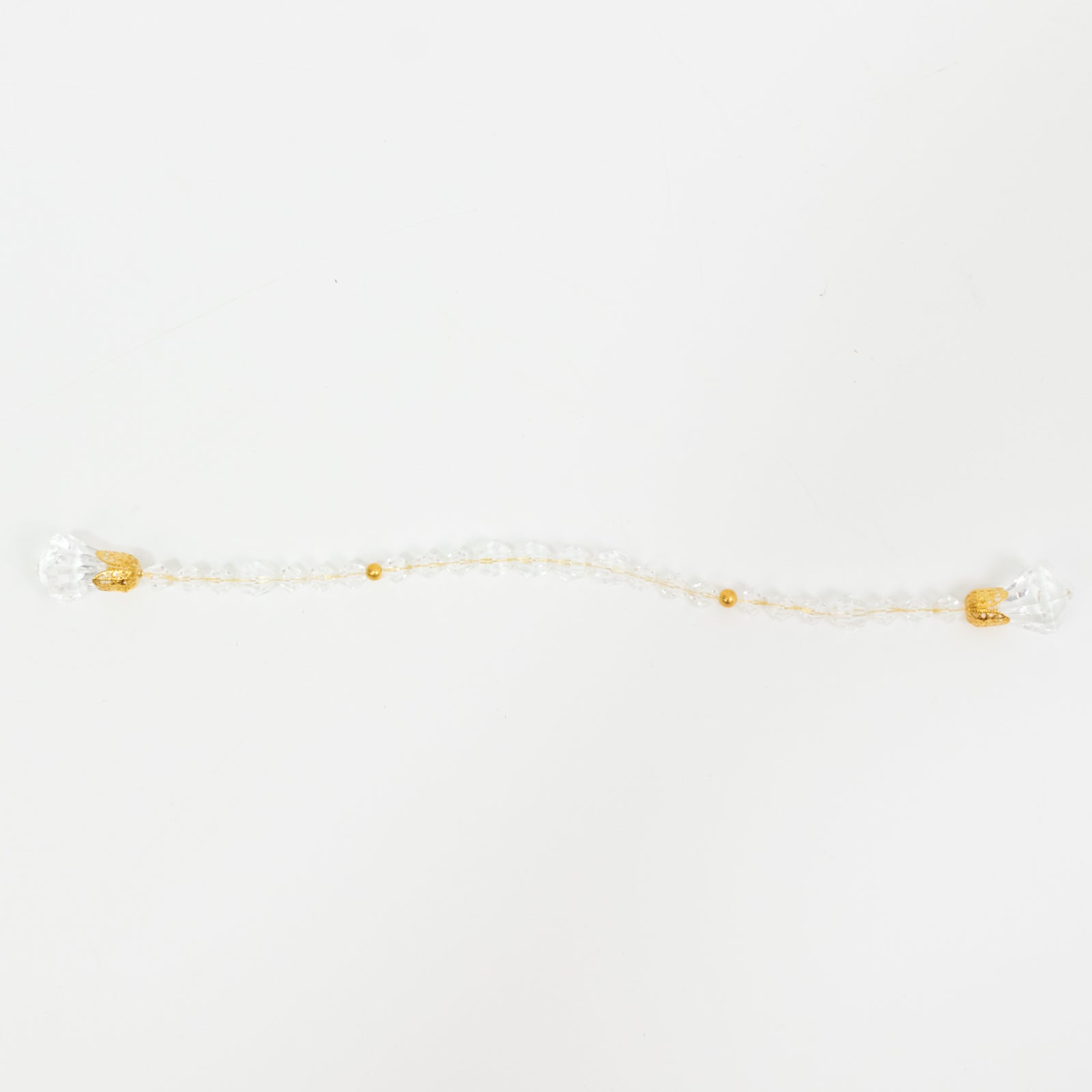 Clear crystal beaded napkin ring with gold accents