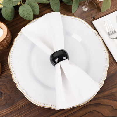 Durability Meets Style: Shiny Metallic Black Napkin Rings