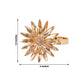 Amber gold floral napkin holder with rhinestone accents, 2 inches.