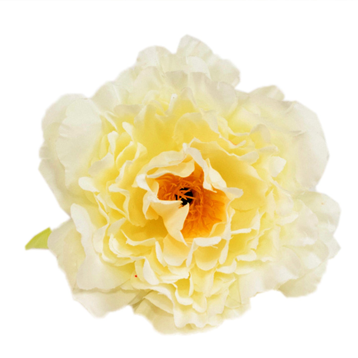 Ivory silk peony flower napkin holder for dining table settings.
