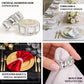 Crystal diamond gem napkin rings for elegant table decor.