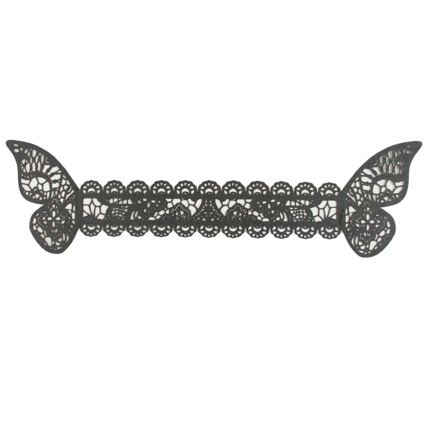 12 Pack | Black Shimmery Laser Cut Butterfly Paper Napkin Rings, Chair Sash Bows, Serviette Holders