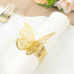 12 Pack | Metallic Gold Foil Laser Cut Butterfly Paper Napkin Rings, Chair Sash Bows, Serviette Holders