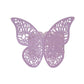 12 Pack Lavender 3D Butterfly Shimmery Paper Napkin Holders, Laser Cut Disposable Napkin Rings Bands with Lace Pattern