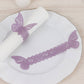 12 Pack Lavender 3D Butterfly Shimmery Paper Napkin Holders, Laser Cut Disposable Napkin Rings Bands with Lace Pattern