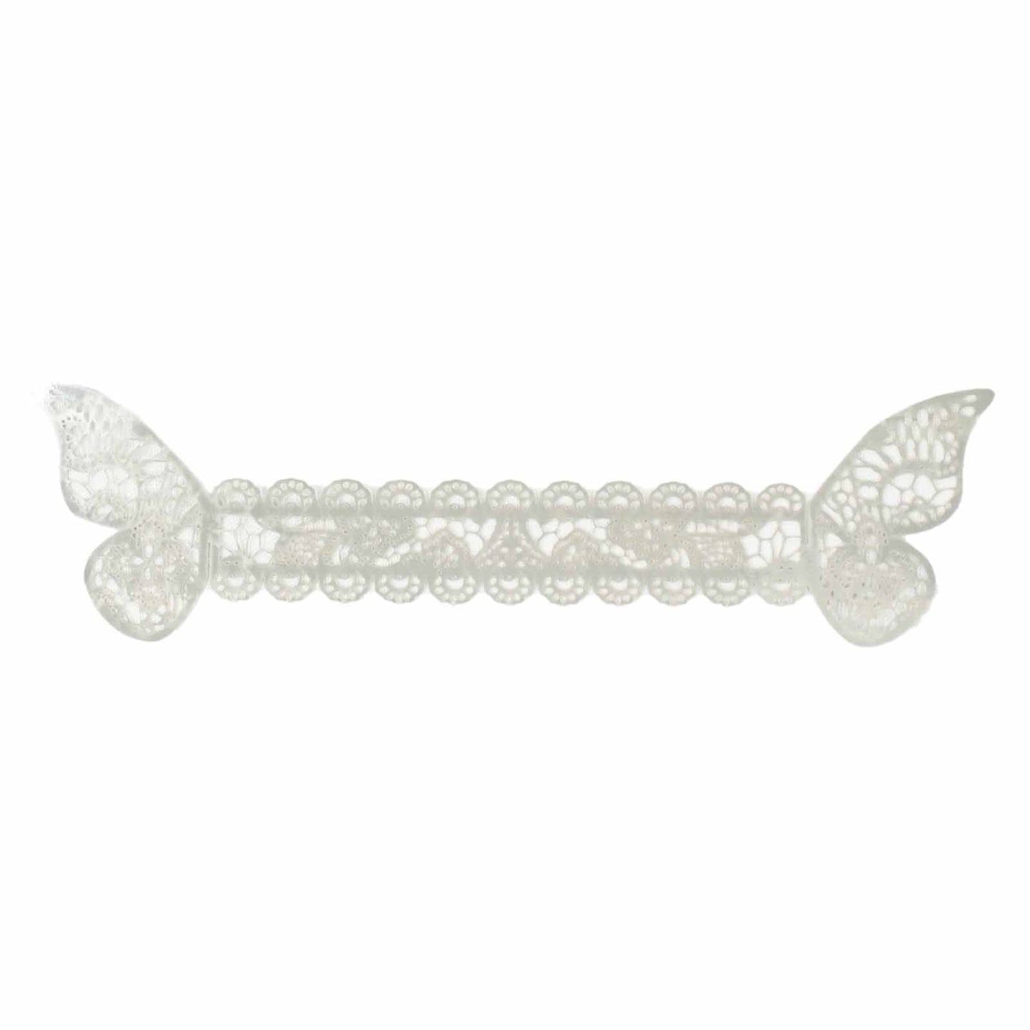 12 Pack | Metallic Silver Foil Laser Cut Butterfly Paper Napkin Rings, Chair Sash Bows, Serviette Holders