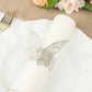 12 Pack | Metallic Silver Foil Laser Cut Butterfly Paper Napkin Rings, Chair Sash Bows, Serviette Holders