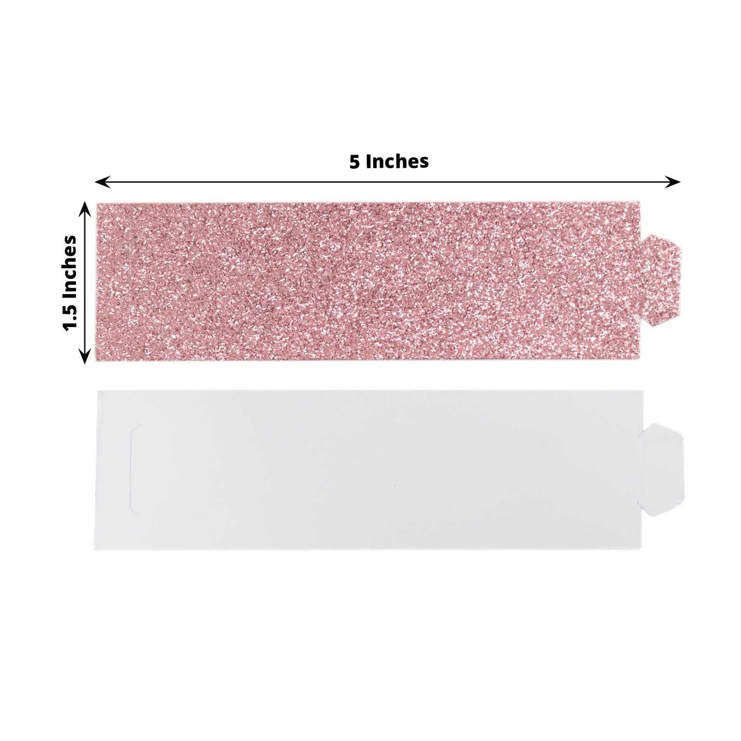 50 Pack Rose Gold Glitter Paper Napkin Holders, 1.5" Disposable Napkin Rings