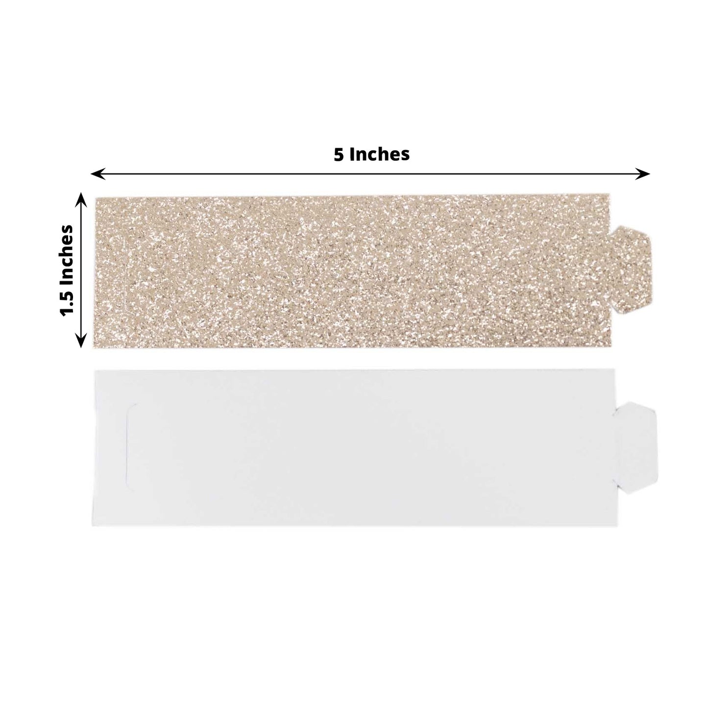 50 Pack Beige Glitter Paper Napkin Holders, 1.5" Disposable Napkin Rings