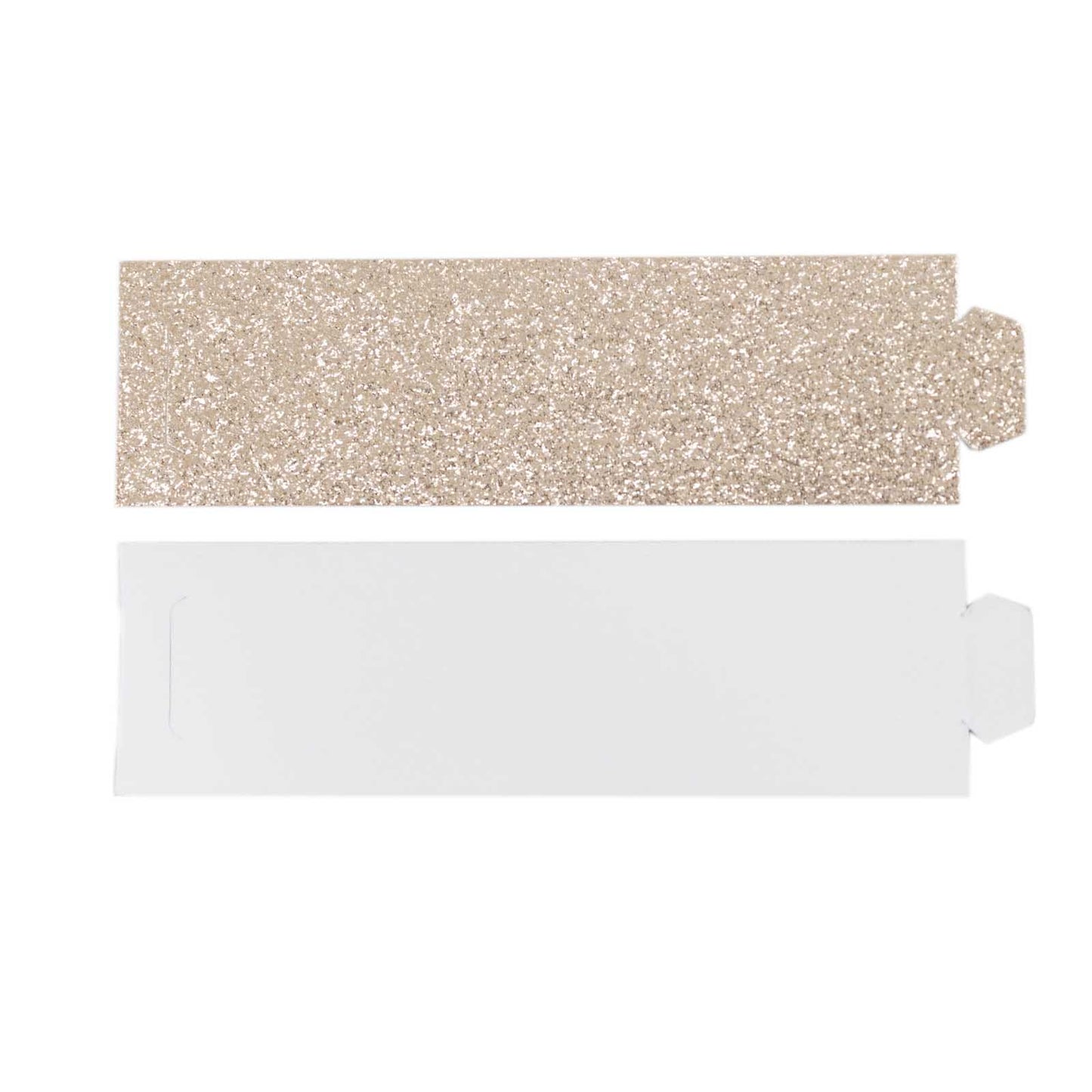 50 Pack Beige Glitter Paper Napkin Holders, 1.5" Disposable Napkin Rings