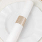 50 Pack Beige Glitter Paper Napkin Holders, 1.5" Disposable Napkin Rings