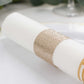 50 Pack Beige Glitter Paper Napkin Holders, 1.5" Disposable Napkin Rings