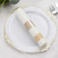 50 Pack Beige Glitter Paper Napkin Holders, 1.5" Disposable Napkin Rings