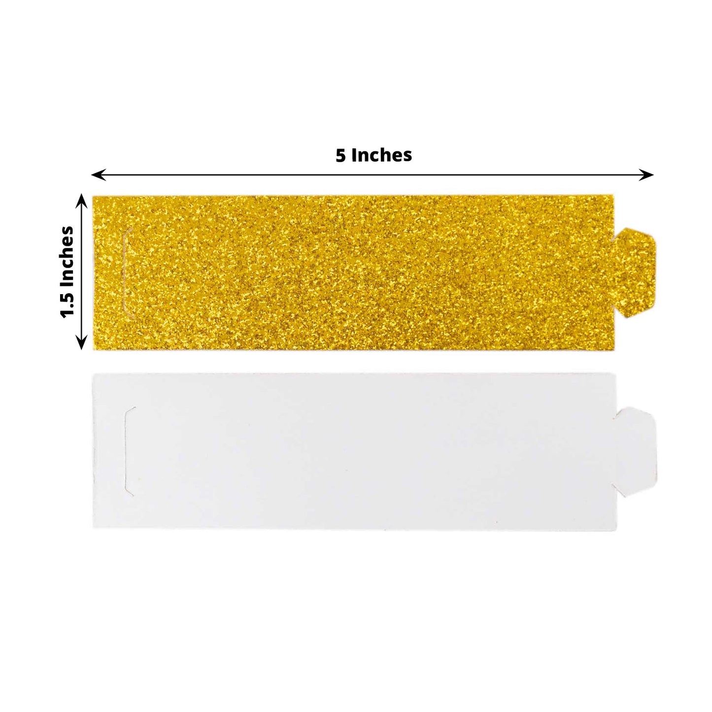 50 Pack Gold Glitter Paper Napkin Holders, 1.5" Disposable Napkin Rings