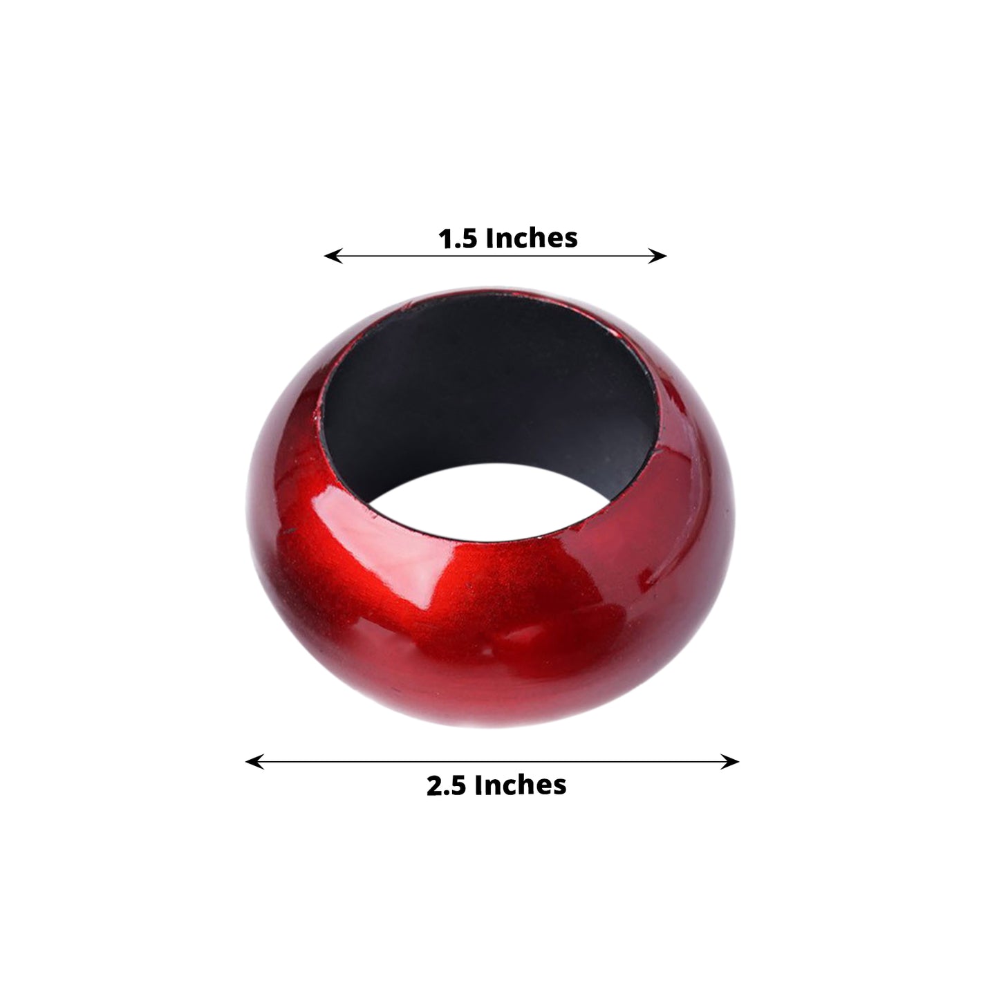 Set Of 4 Red Colored Acrylic Napkin Rings