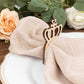 10 Pack Natural Wooden Princess Crown Farmhouse Napkin Holders, 3" Boho Rustic Napkin Rings