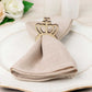 10 Pack Natural Wooden Princess Crown Farmhouse Napkin Holders, 3" Boho Rustic Napkin Rings