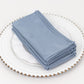 5 Pack Dusty Blue Scuba Cloth Napkins, Wrinkle-Free Reusable Dinner Napkins - 20"x20"