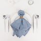 5 Pack Dusty Blue Scuba Cloth Napkins, Wrinkle-Free Reusable Dinner Napkins - 20"x20"