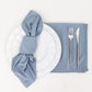 5 Pack Dusty Blue Scuba Cloth Napkins, Wrinkle-Free Reusable Dinner Napkins - 20"x20"