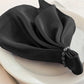5 Pack Black Scuba Cloth Napkins, Wrinkle-Free Reusable Dinner Napkins - 20"x20"
