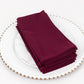 5 Pack Burgundy Scuba Cloth Napkins, Wrinkle-Free Reusable Dinner Napkins - 20"x20"