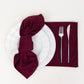 5 Pack Burgundy Scuba Cloth Napkins, Wrinkle-Free Reusable Dinner Napkins - 20"x20"