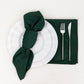 5 Pack Hunter Emerald Green Scuba Cloth Napkins, Wrinkle-Free Reusable Dinner Napkins - 20"x20"