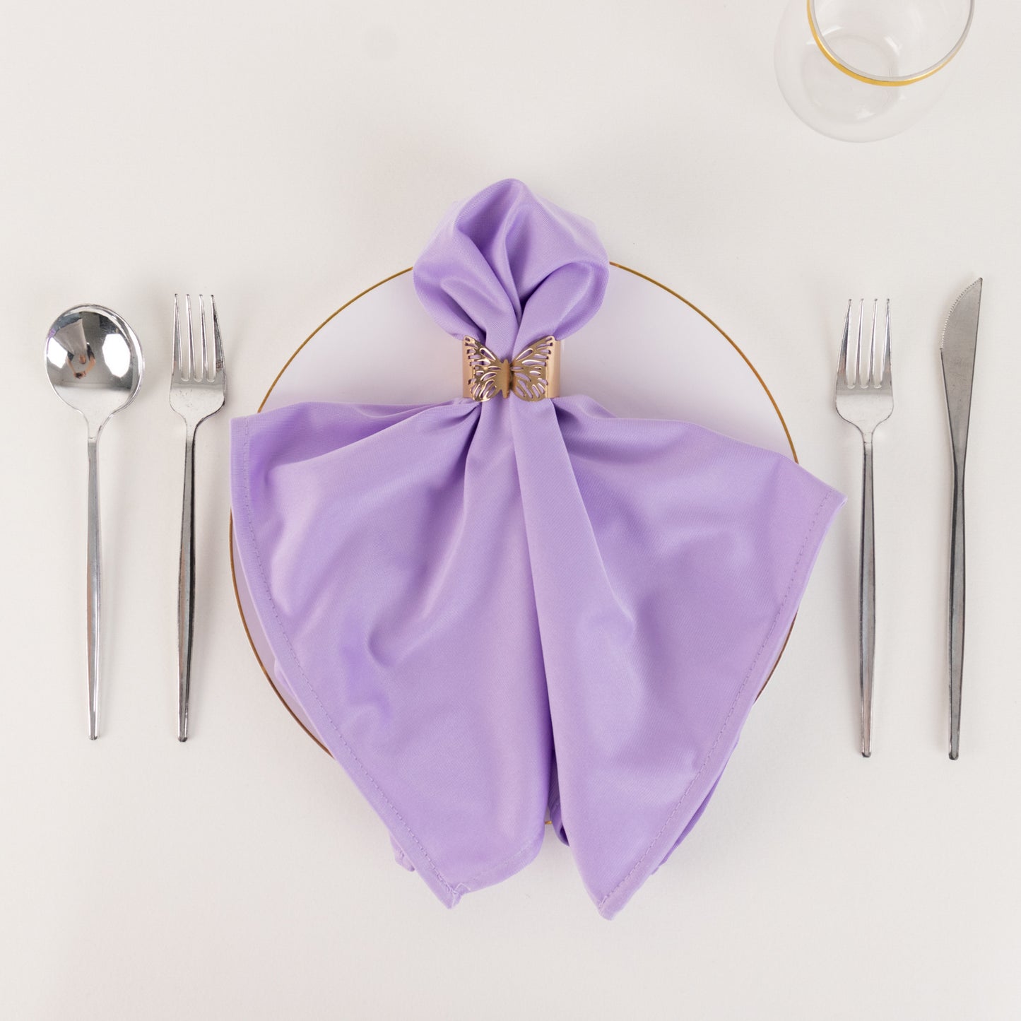 5 Pack Lavender Lilac Scuba Cloth Napkins, Wrinkle-Free Reusable Dinner Napkins - 20"x20"