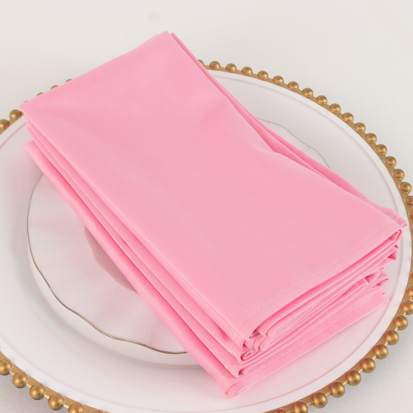 5 Pack Pink Scuba Cloth Napkins, Wrinkle-Free Reusable Dinner Napkins - 20"x20"