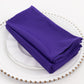 5 Pack Purple Scuba Cloth Napkins, Wrinkle-Free Reusable Dinner Napkins - 20"x20"