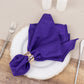 5 Pack Purple Scuba Cloth Napkins, Wrinkle-Free Reusable Dinner Napkins - 20"x20"