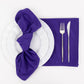5 Pack Purple Scuba Cloth Napkins, Wrinkle-Free Reusable Dinner Napkins - 20"x20"