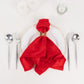 5 Pack Red Scuba Cloth Napkins, Wrinkle-Free Reusable Dinner Napkins - 20"x20"