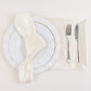 5 Pack Shimmer Pearl White Scuba Dinner Napkins, Wrinkle-Free Reusable Cloth Napkins - 20"x20"