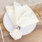 5 Pack Shimmer Pearl White Scuba Dinner Napkins, Wrinkle-Free Reusable Cloth Napkins - 20"x20"