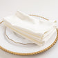 5 Pack Shimmer Pearl White Scuba Dinner Napkins, Wrinkle-Free Reusable Cloth Napkins - 20"x20"