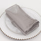 5 Pack Shimmer Silver Scuba Dinner Napkins, Wrinkle-Free Reusable Cloth Napkins - 20"x20"