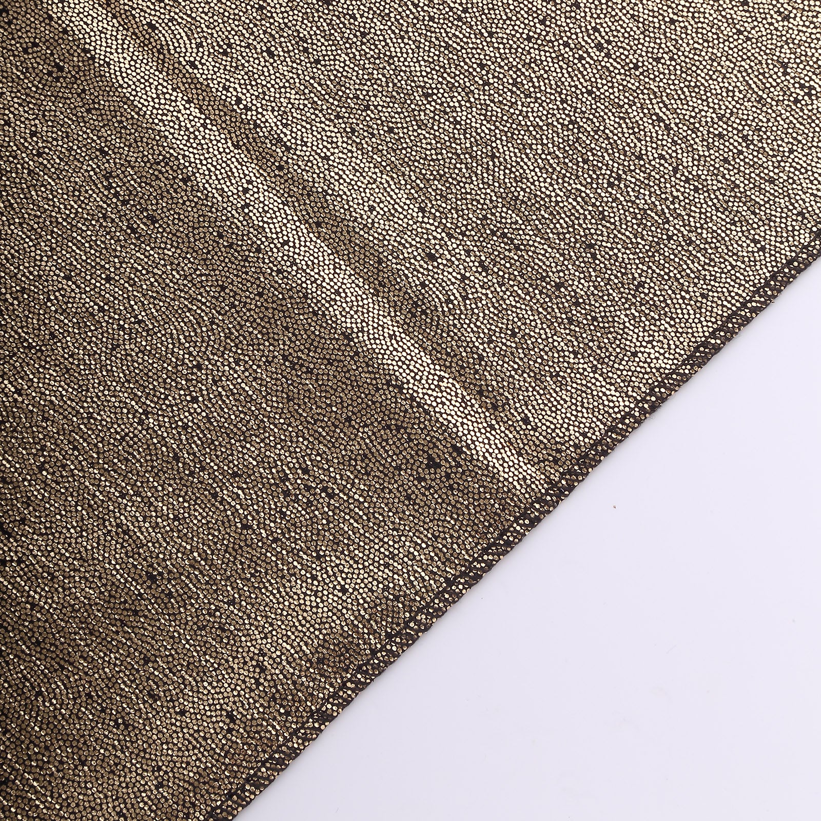 Antique gold shimmer sequin dots polyester table napkins, reusable and sparkly.