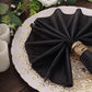 Black shimmer sequin table napkins, reusable cloth for dinner settings.