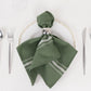 10 Pack Dusty Sage Green Spun Polyester Cloth Napkins with White Reverse Stripes, Premium Restaurant Quality Bistro Napkins - 18"x22"
