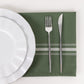 10 Pack Dusty Sage Green Spun Polyester Cloth Napkins with White Reverse Stripes, Premium Restaurant Quality Bistro Napkins - 18"x22"