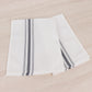 10 Pack White Spun Polyester Cloth Napkins with Gray Reverse Stripes, Premium Restaurant Quality Bistro Napkins - 18"x22"