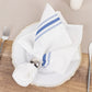 10 Pack White Spun Polyester Cloth Napkins with Blue Reverse Stripes, Premium Restaurant Quality Bistro Napkins - 18"x22"
