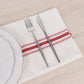 10 Pack White Spun Polyester Cloth Napkins with Red Reverse Stripes, Premium Restaurant Quality Bistro Napkins - 18"x22"