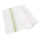 10 Pack White Spun Polyester Cloth Napkins with Sage Green Reverse Stripes, Premium Restaurant Quality Bistro Napkins - 18"x22"