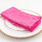5 Pack Fuchsia Premium Crushed Velvet Linen Napkins, Decorative Soft Cloth Dinner Napkins - 20"x20"